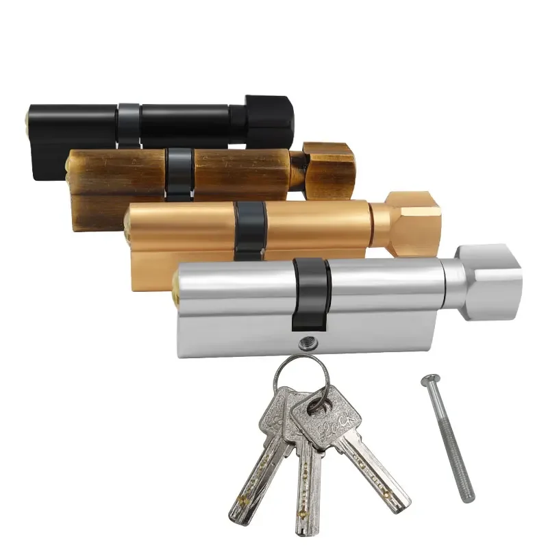 Door Cylinder Lock Biased 70mm 3 Keys Anti-Theft Entrance Brass AB Door Lock Home Security Interior Bedroom Lock Cylinder