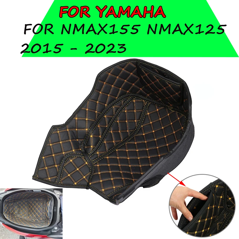 MOtorcycle Leather Rear Trunk Cargo Liner Protector Motorcycle Seat Pad For Yamaha NMAX155 NMAX125 NMAX 155 NMAX 125 2016 - 2023