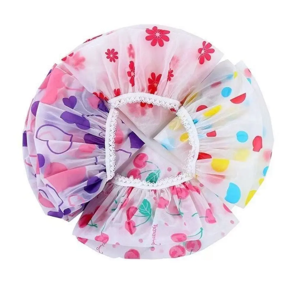 4 pcs New Wide Elastic Band Shower Cap Reusable Thickening Dry Hair Cap Anti-oil Waterproof Bathroom Accessories