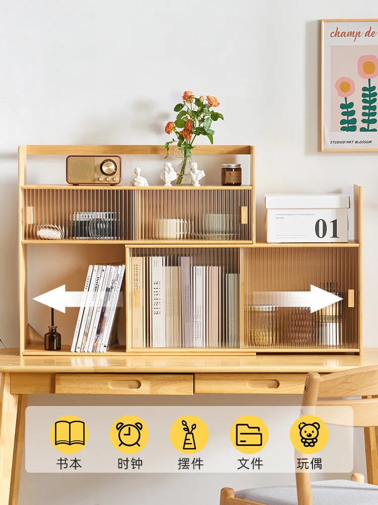 Small desktop bookshelves, simple multi-layer retractable storage racks, office desk storage racks, student dormitory organizati