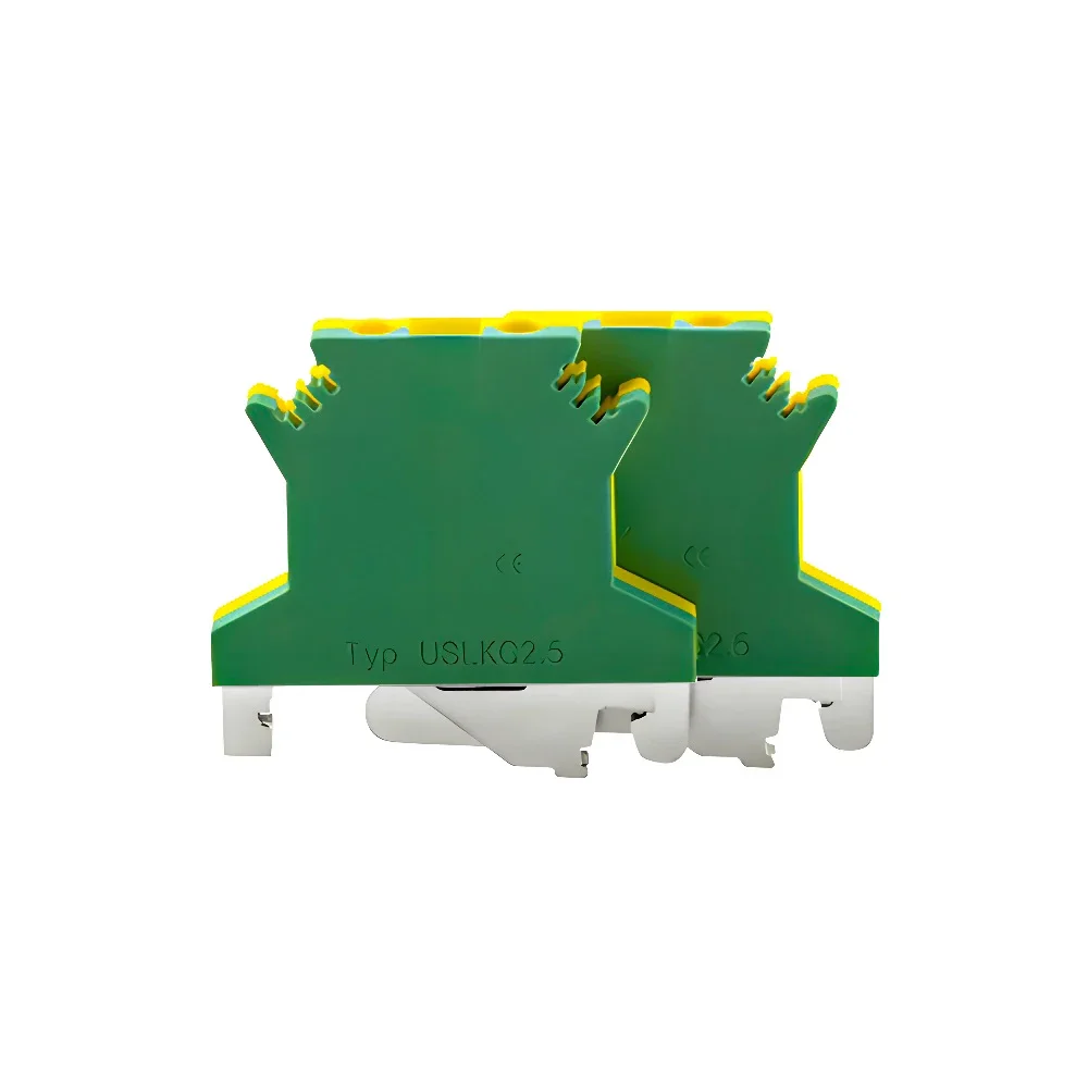 PE Din Rail Terminal Blocks10Pcs USLKG-2.5N Ground Universal Connector Screw Wire Conductor USLKG2.5