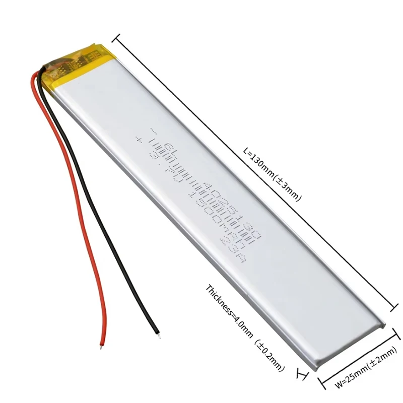 4025130 3.7V 1500mah Rechargeable Lithium Polymer Battery for Video Player Sports Bracelet LED Emergency Light Cell