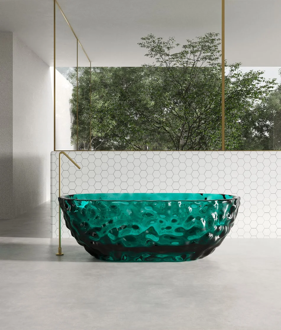 

Luxury Transparent Resin Freestanding Bathtub Artistic Soaking Tub with Custom Color Designer Acrylic Spa Bath for Bathroom