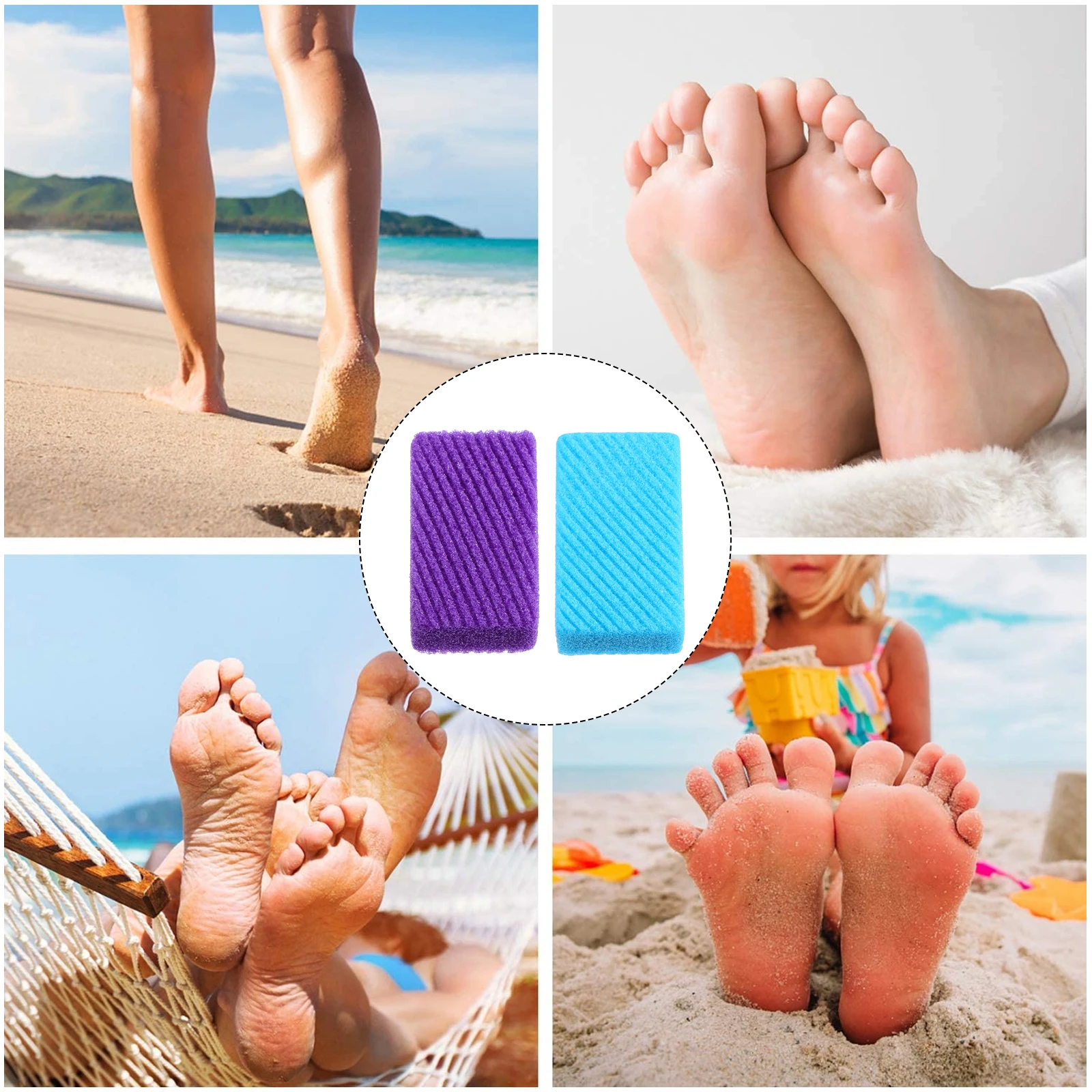 

6 Pcs Pumice Stone Skin Exfoliator Sponge Body Scrub Foot Scrubber Callus Remover Pedicure Tools Feet Scraping Stone Nail File