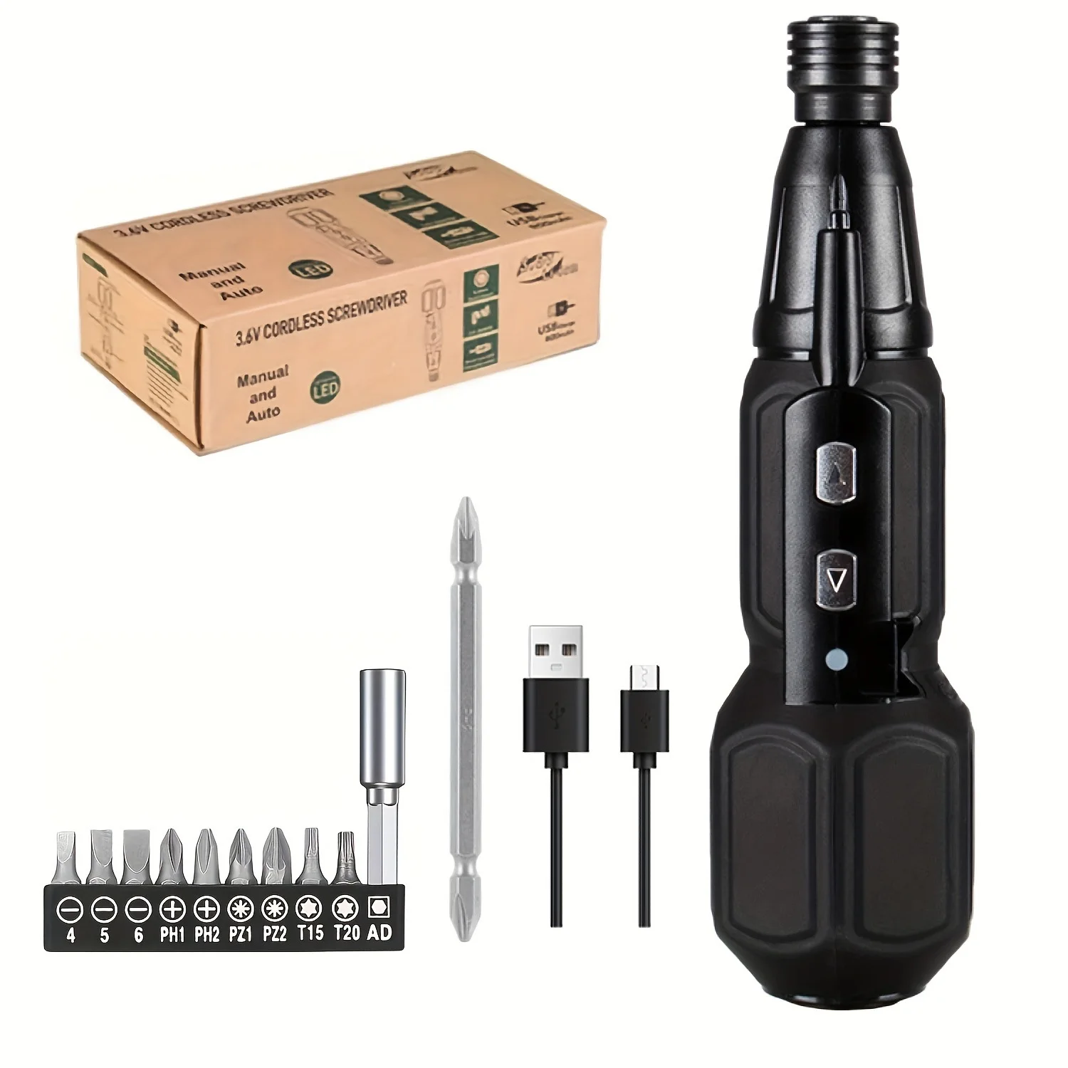 1 Set 3.6V Rechargeable Electric Screwdriver With Flashlight, Mini Disassembly Screwdriver, Small Electric Screwdriver, Lithium