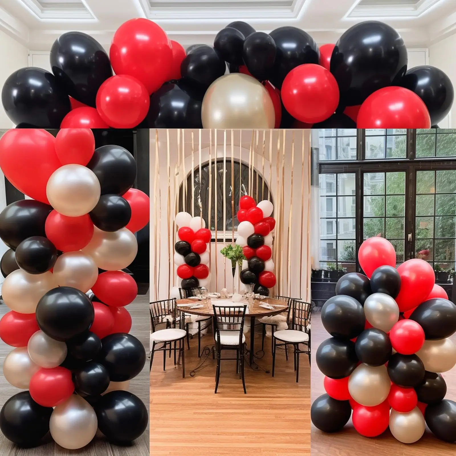 131pcs Set For Birthday Party Ceiling Decorations Latex Balloon Hanging Swirls Streamers Party Decorations Streamers Decorations