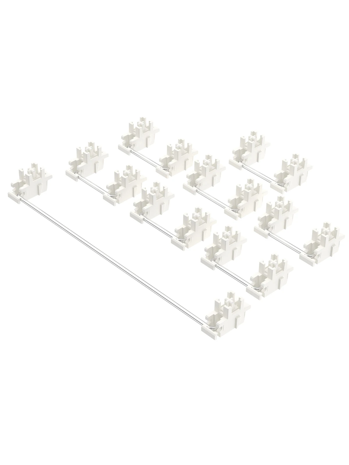 Stabilizatory do montażu płytowego DUROCK V3 do klawiatur magnetycznych HE z przewodami niemagnetycznymi 2U 6.25U 7U, wstępnie zaciskane, wciskane stabilizatory. — zdjęcie produktu 7