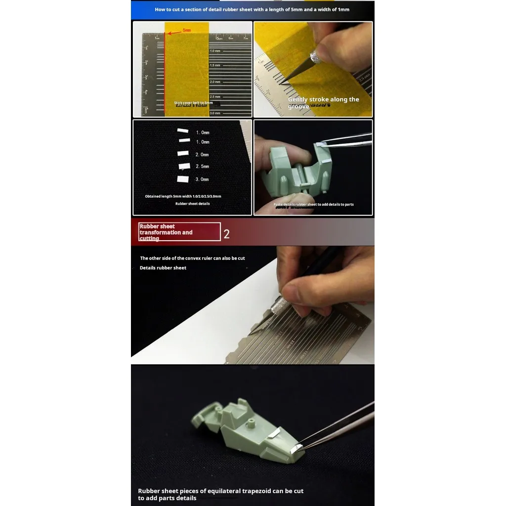 MS006 ABS البلاستيك ورقة التفاصيل التحول ل Gundam DIY نموذج صنع أداة الدقة قطع مسطرة تحديد المواقع المساواة