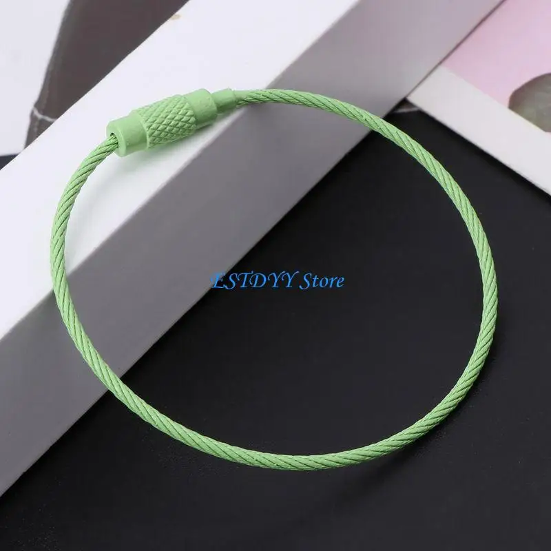 

G6DE Outdoor Luggage Tag Loop Rope Full Color Wire Keychain Cable,2 Colors