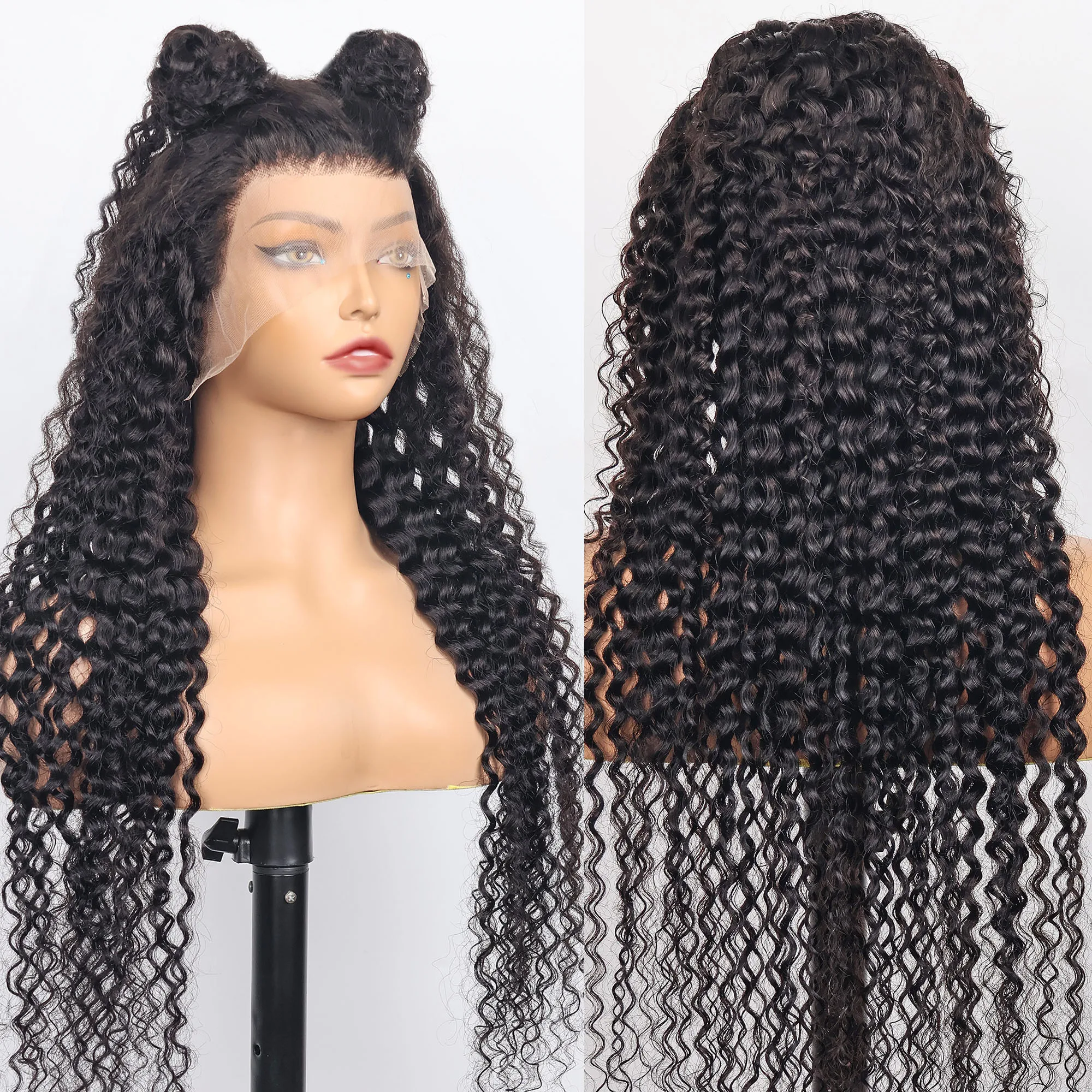 

180% Density Curly Wigs 13x4 Transparent Lace Front Human Hair Wigs Water Wave 13x6 Lace Frontal Wig Pre Plucked Hair For Women
