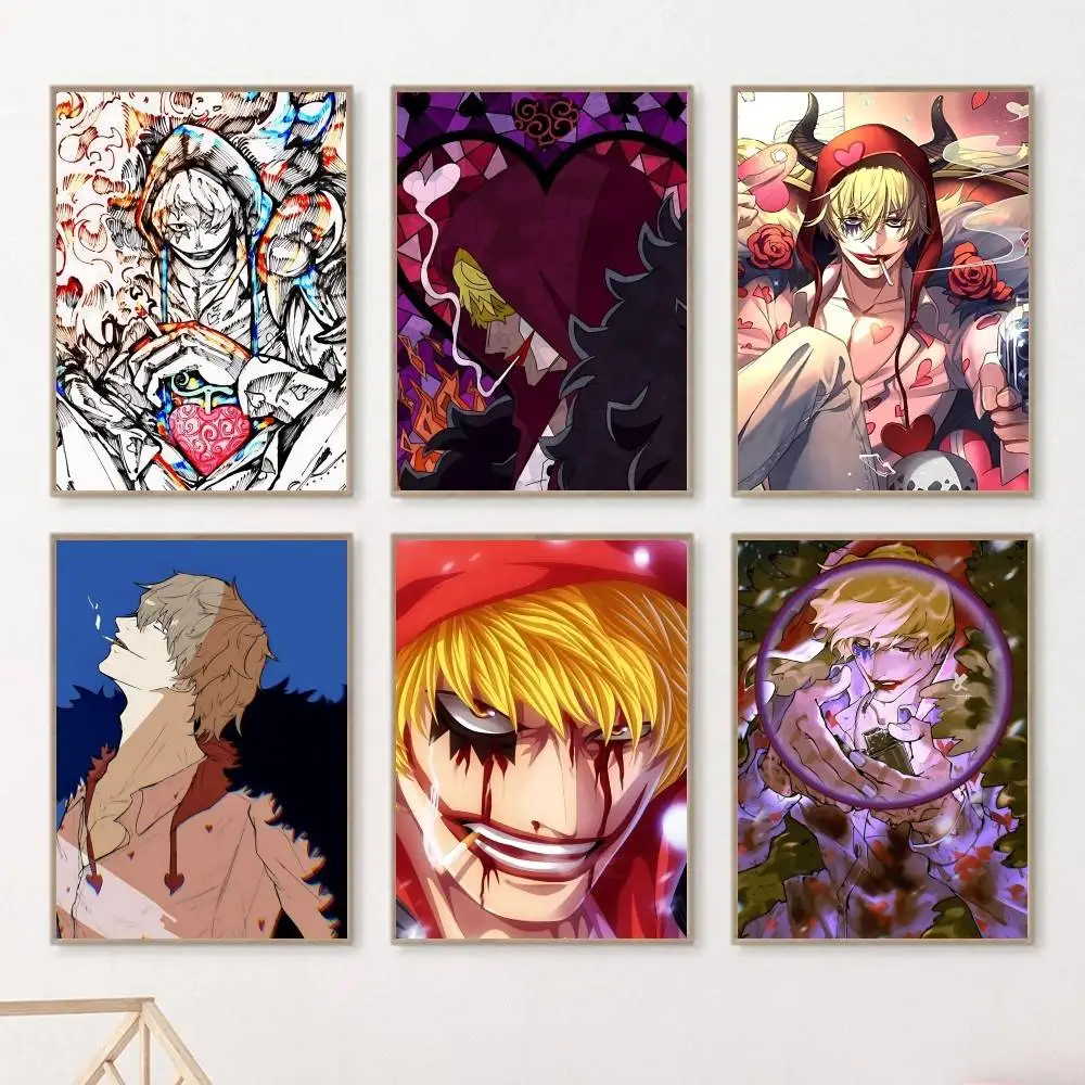 Cartoon Anime One Piece Corazon Posters HD Print Vintage Wall Art Decor for Home Study Room