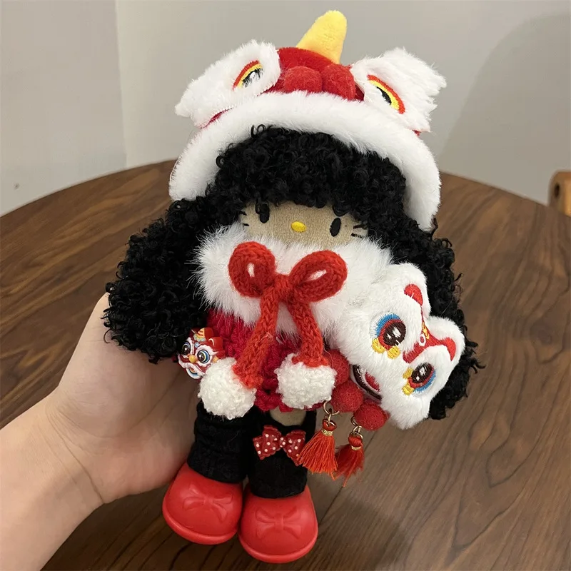 

13CM anime Hello Kitty long-legged dress-up series plush doll keychain PP cotton stuffed doll Kawaii school bag pendant gift