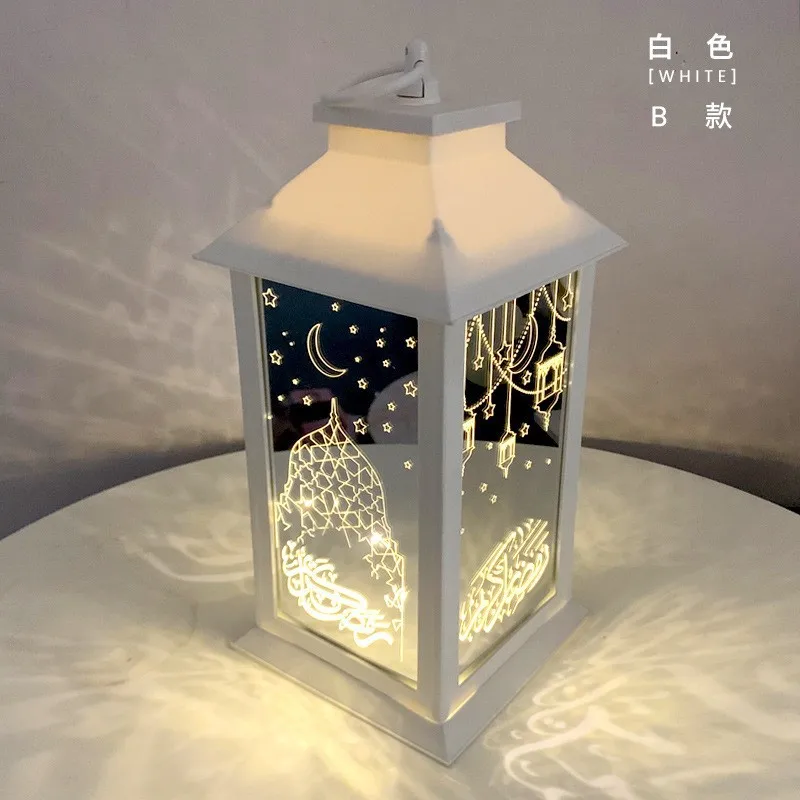 EID Mubarak Wind Lamp 2025 Ramadan Decoration Lantern LED Night Light For Ramadan Kareem Eid al-Fitr Party Home Table Ornaments