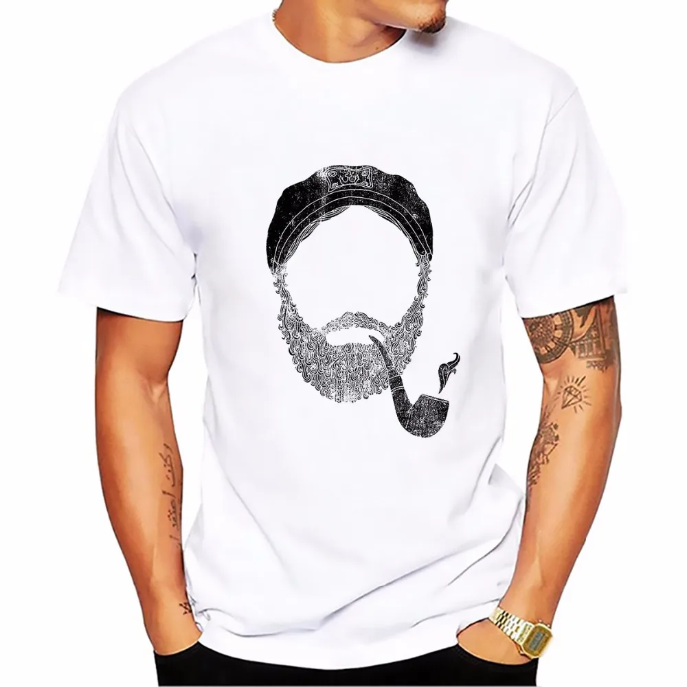 No Shave Beard T-shirt Homme Short Sleeve Plus Size Van Gogh Funny Men Soft Breathable Comfort Tee