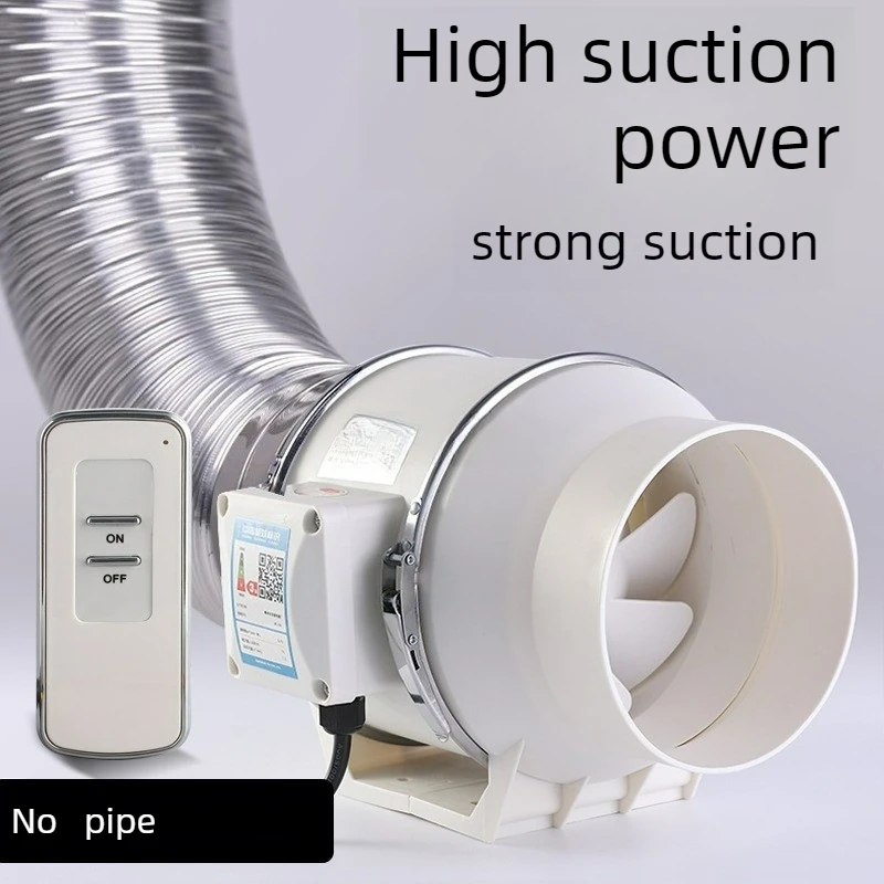 4/5/6 Inch Remote Control Exhaust Fan Silent Inline Pipe Duct Fan Extractor Air Ventilation Blower Kitchen Toilet Wall Booster