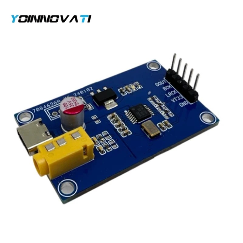 1pcs PCM1808 ADC Module, 3.5mm AUX Stereo Single-Ended Analog Audio to I2S Digital Output Board