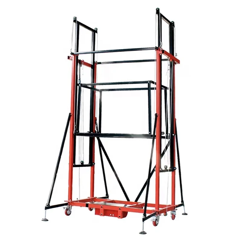 Mini retractable electric scaffolding lift 500kg capacity ce certified steel frame model 500kg indoor use remote control