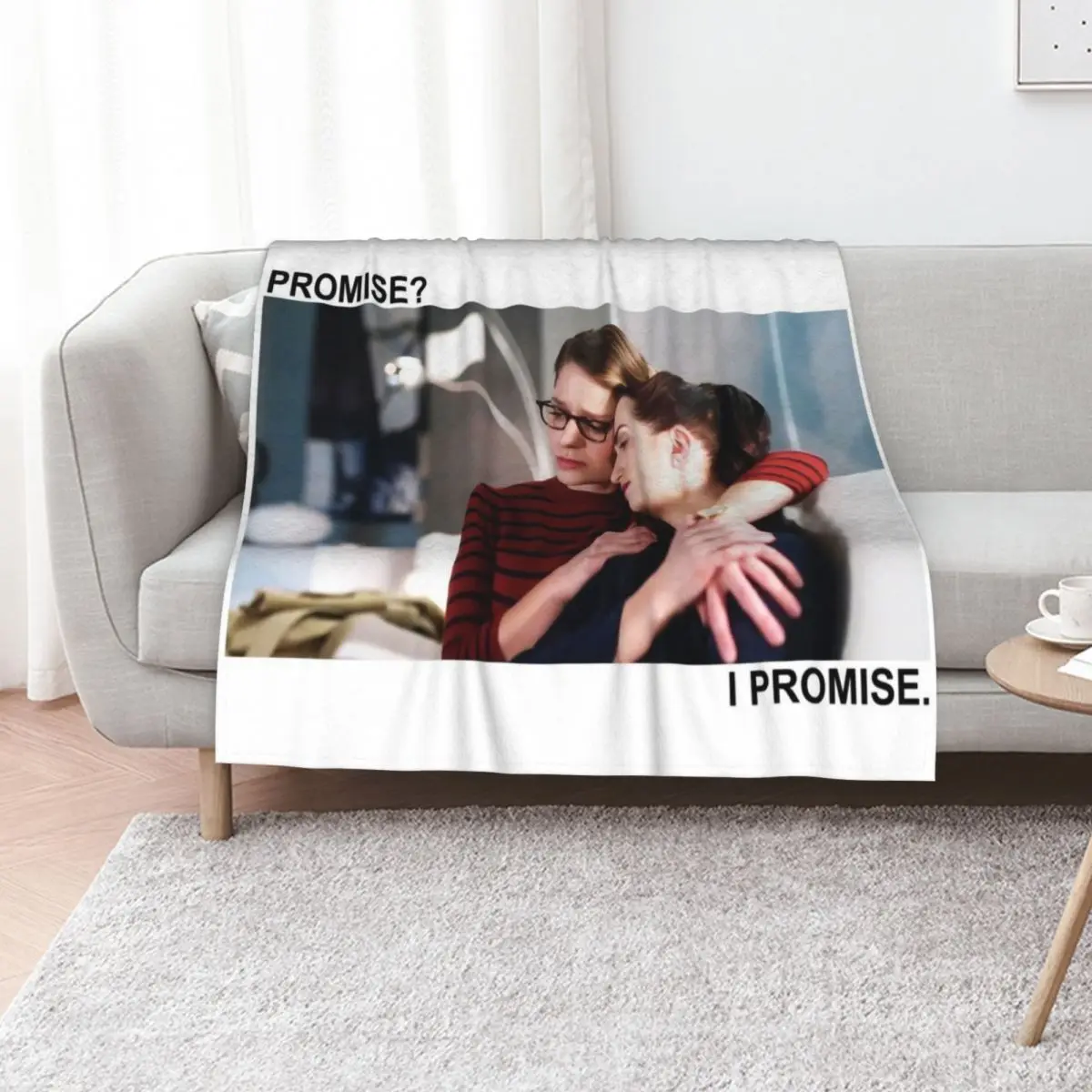 

Supercorp Promise IPromise Throw Blanket Cute Plaid Sofa Decorative Sofas Bed linens Blankets