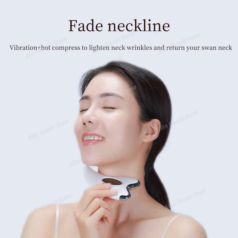 Microcurrent Guasha Scraping Massager Red Blue Light Heating Face & Body Skin Lifting Tightening Beauty Care Device