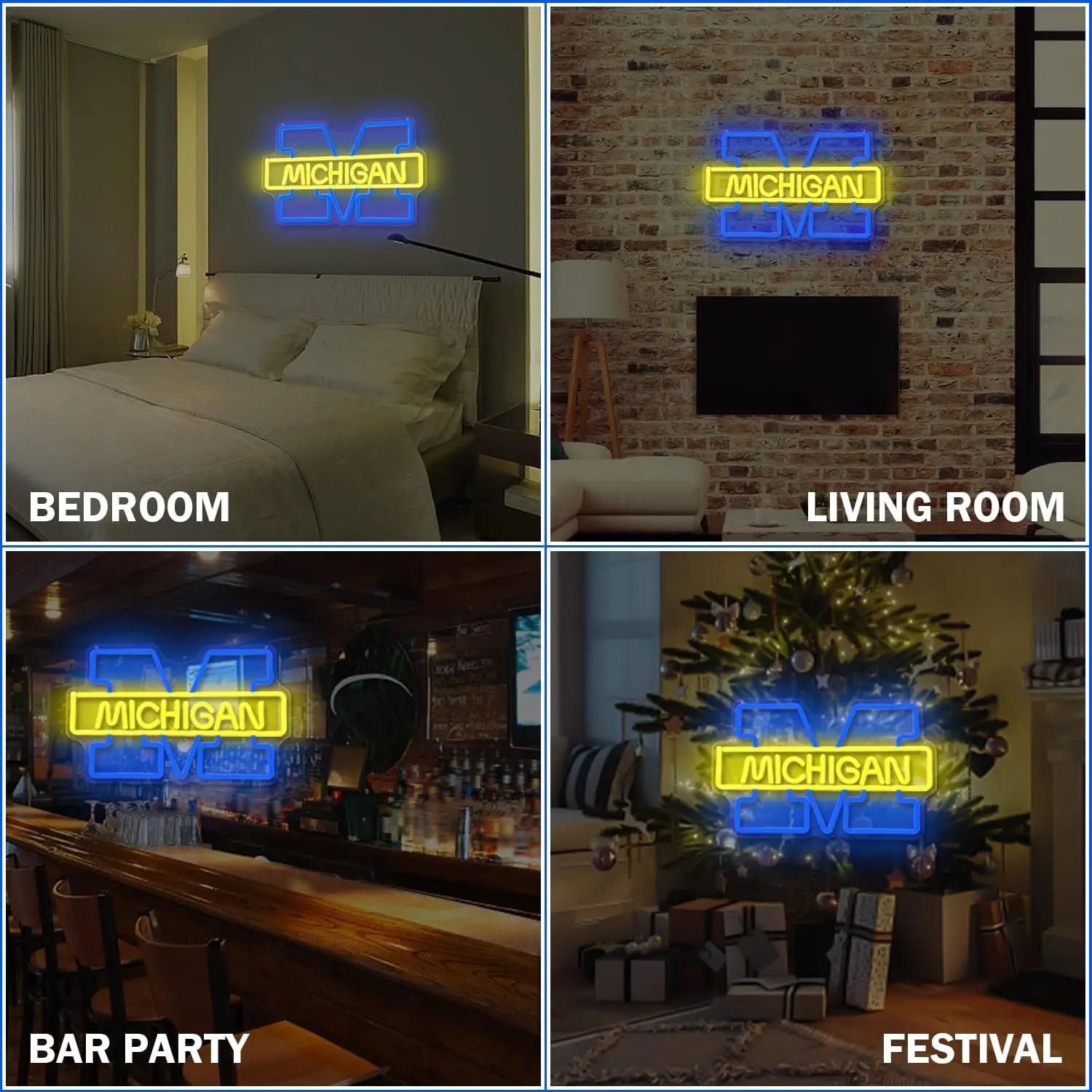 Michigan Neon Signs LED Neon Light Sign Light Up Neon Signs Wall Decor for Man Cave Bar Decor Store Club Bistro