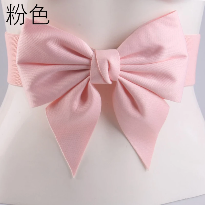 Bowknot Elastic wide belt Women\'s dress waist seal fashion versatile bridal bridesmaid wedding accessories all matching belt