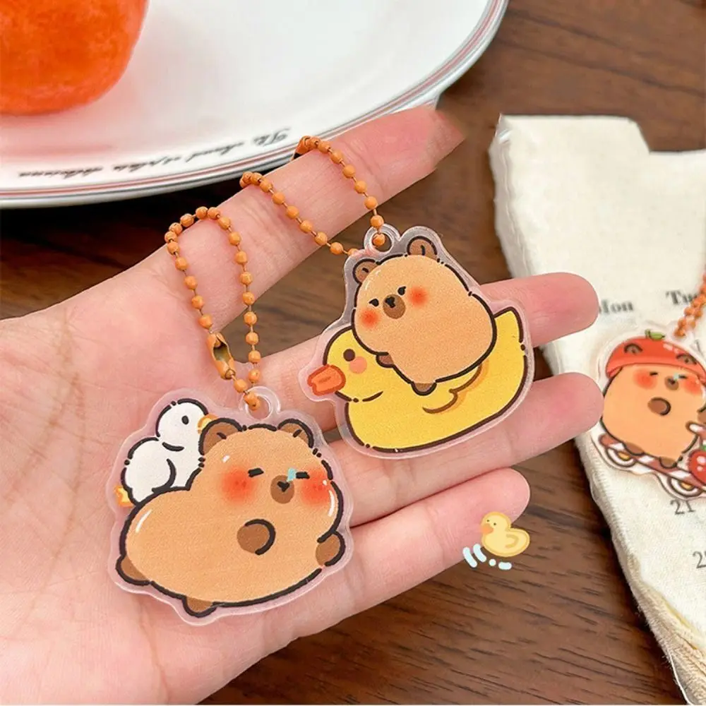 Fashion Acrylic Capybara Acrylic Keychain Cute Funny Kapibara Bag Hanging Cartoon Creative Capibara Pendant Kids