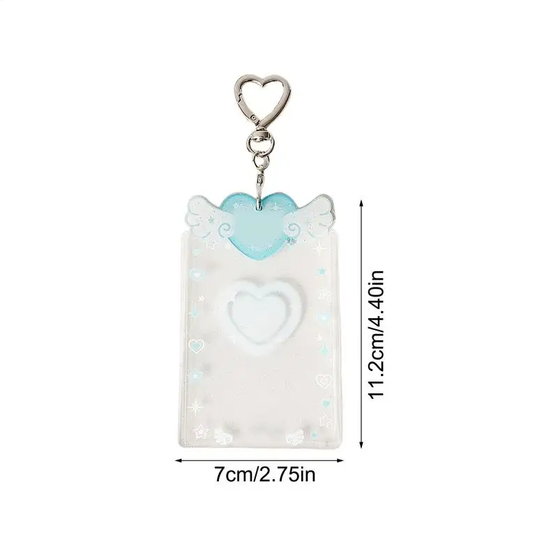 사진 카드 홀더 Photocard 키 체인 슬리브 수호자 배낭 지갑 Schoolbag에 대 한 아크릴 투명 키 체인 펜 던 트