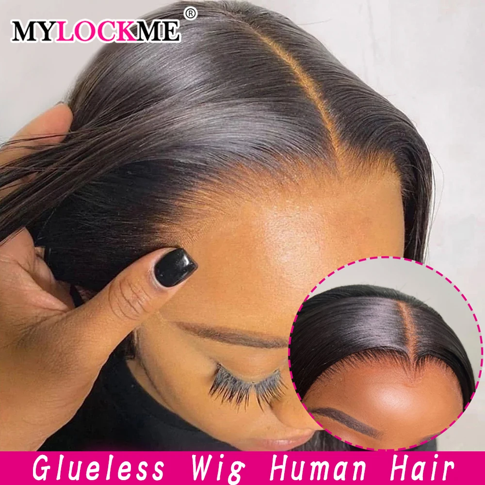 Ready To Wear Lace Wig Straight 6x4 5x5 Lace Wig Human Hair Glueless Wig Brazilian Human Hair Ready To Wear Pre Cut Lace