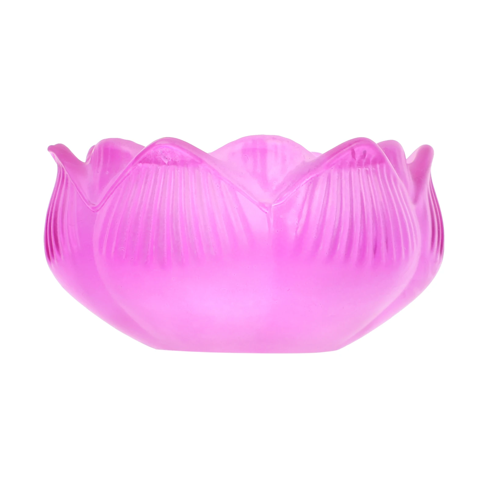 

2Pcs Glass Craft Lotus Candleholder Exquisite Decorative Religious Container Tabletop Ornament