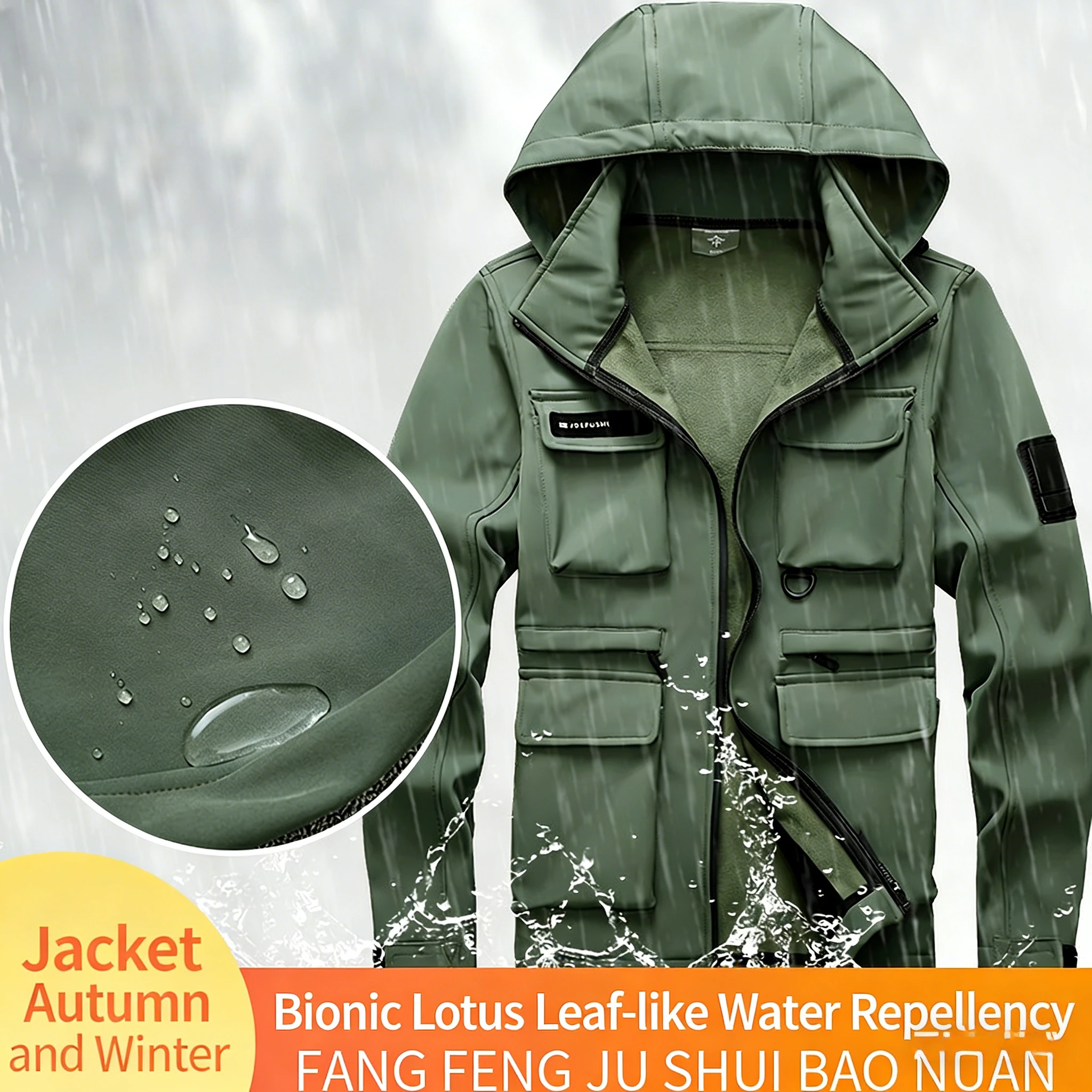 

Men's Cold Proof Tactical Assault Suit Outdoor Windproof Cargo Soft Shell Jacket Autumn and Winter Sports Training Travel Jacket