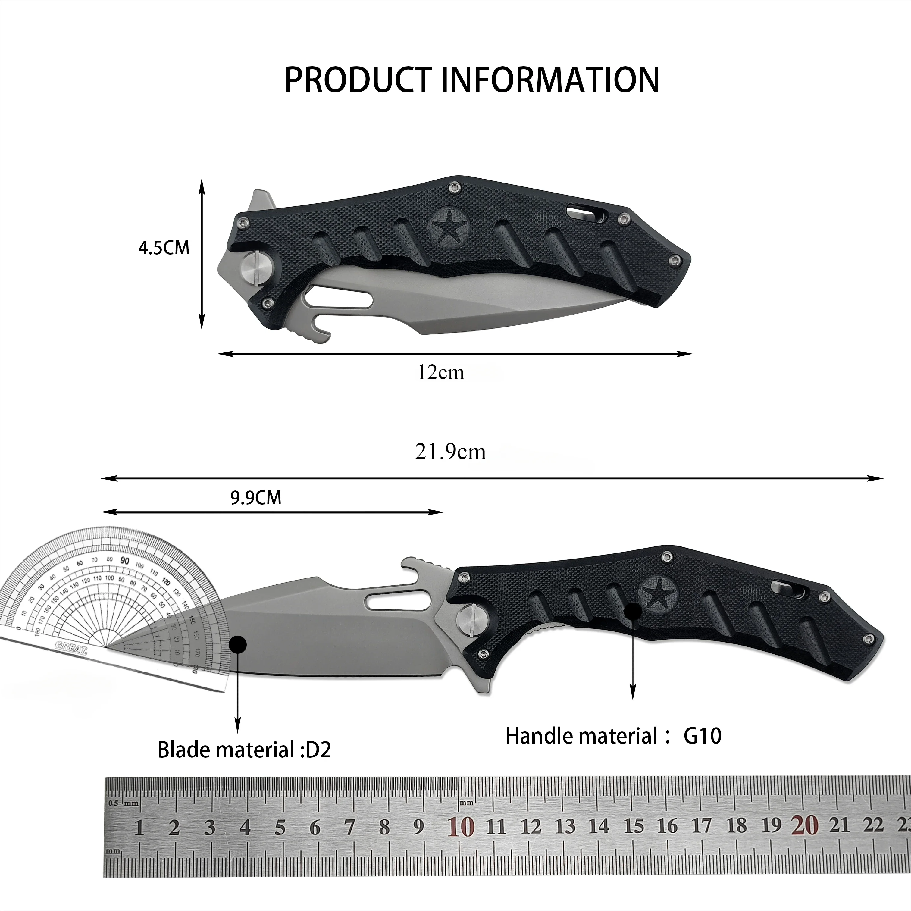 Russia HOKC Folding EDC Knife D2 Blade G10 Handles Outdoor Pocket Hunting Self-defense Durable Combat Tactical Portable Tools