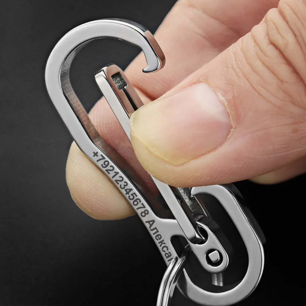 Personalized Stainless Steel Keychain with Custom Lettering
