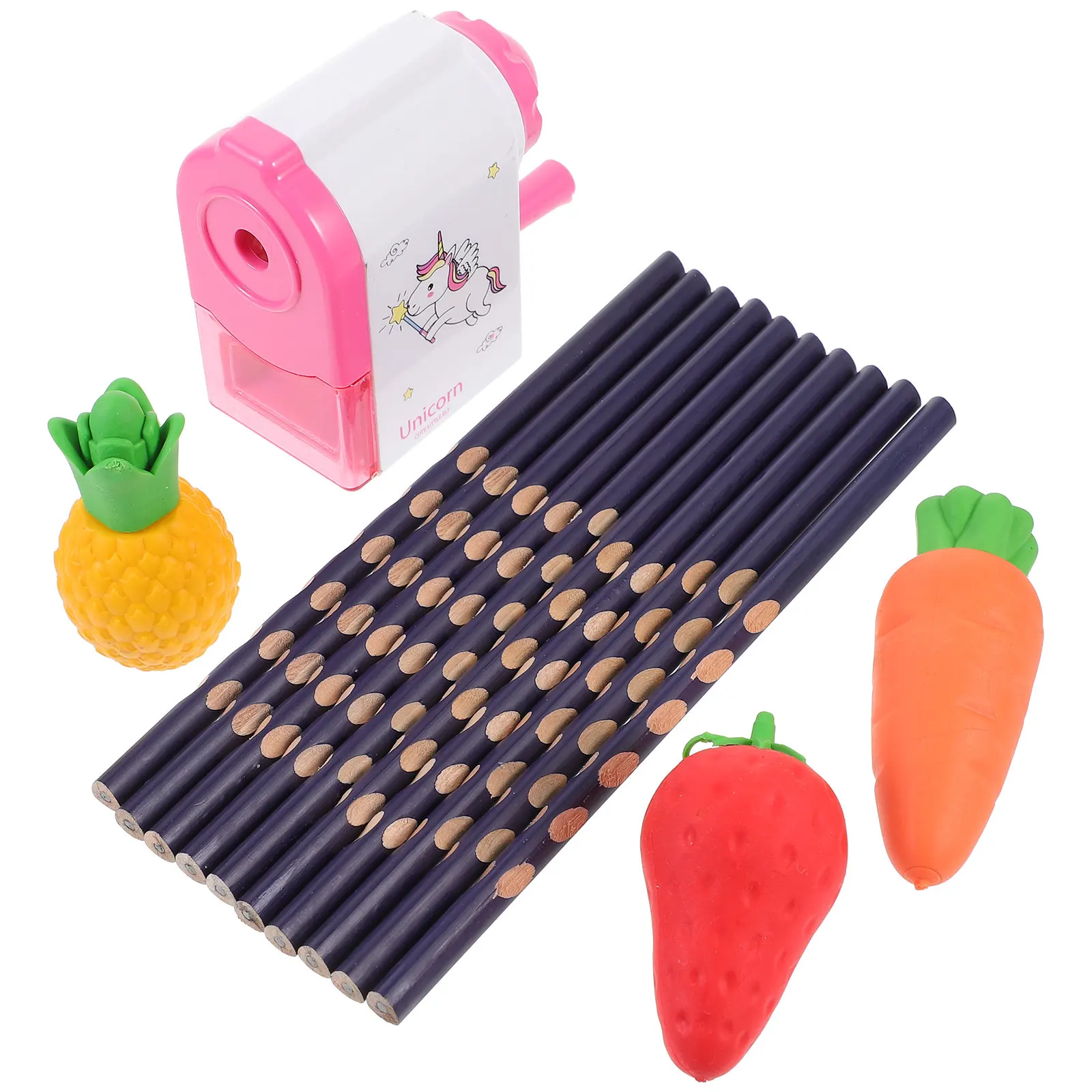 

1Set Cute Cartoon Eraser Pencils Breakresistant Cores Lightweight Colorful Design Birthday Christmas Gifts Office School