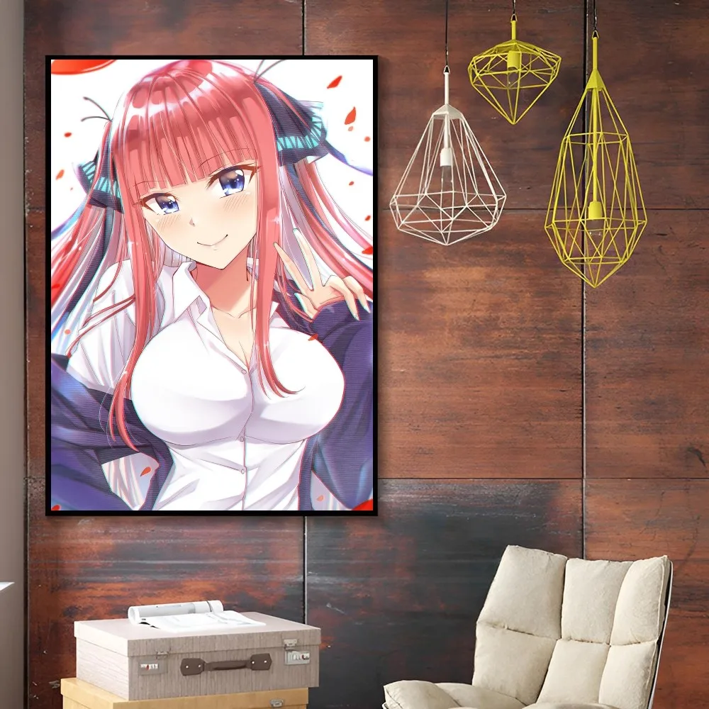 1pc Anime Q-Quintessential Quintuplets Poster Self-adhesive Art Waterproof Paper Sticker Coffee House Bar Room Wall Decor