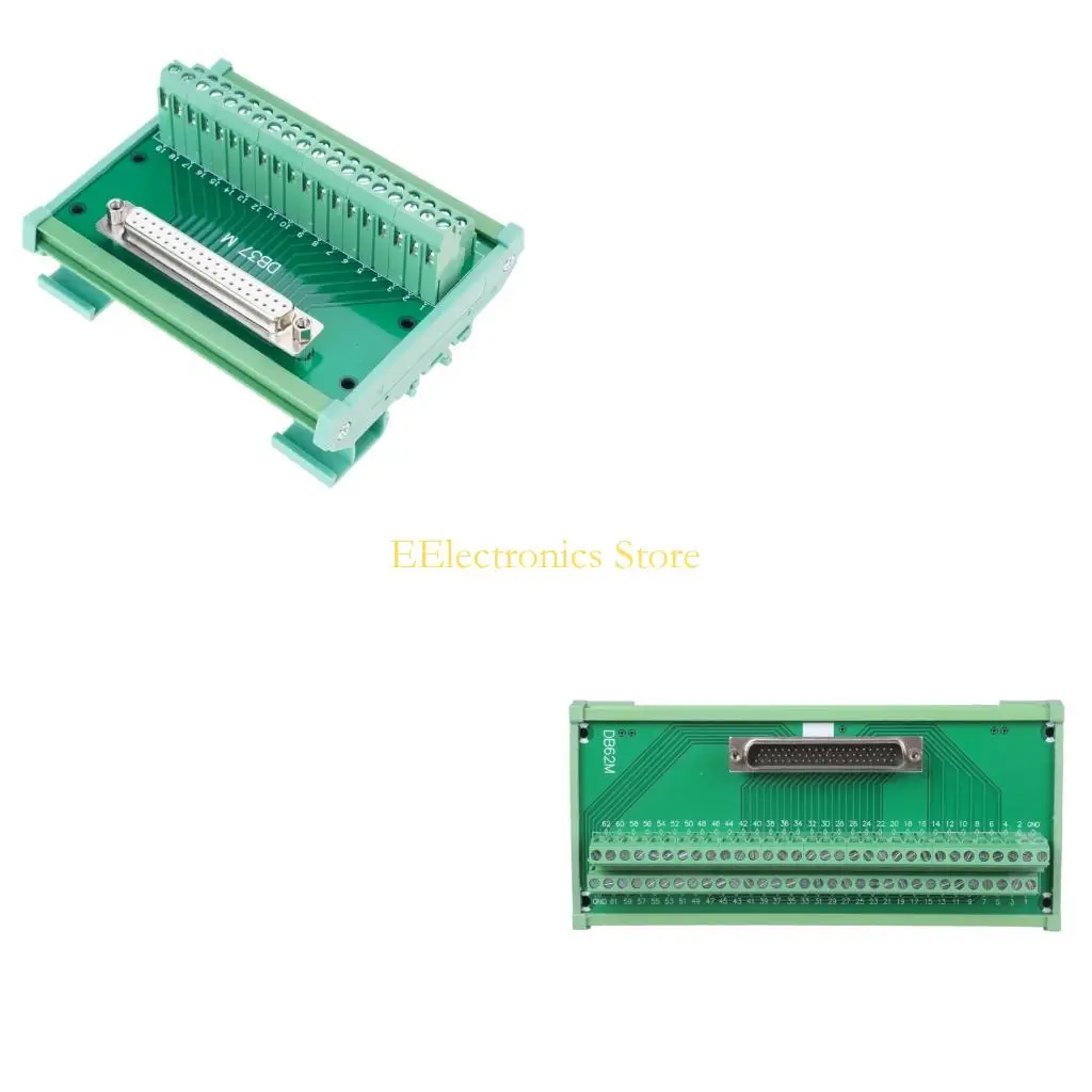B03C DB9 DB15 DB25 DB37 DB44 DB50 DB62 DB78 Rail Mounted Terminal Block Gold Plate Pin Insulated Housing Adapter
