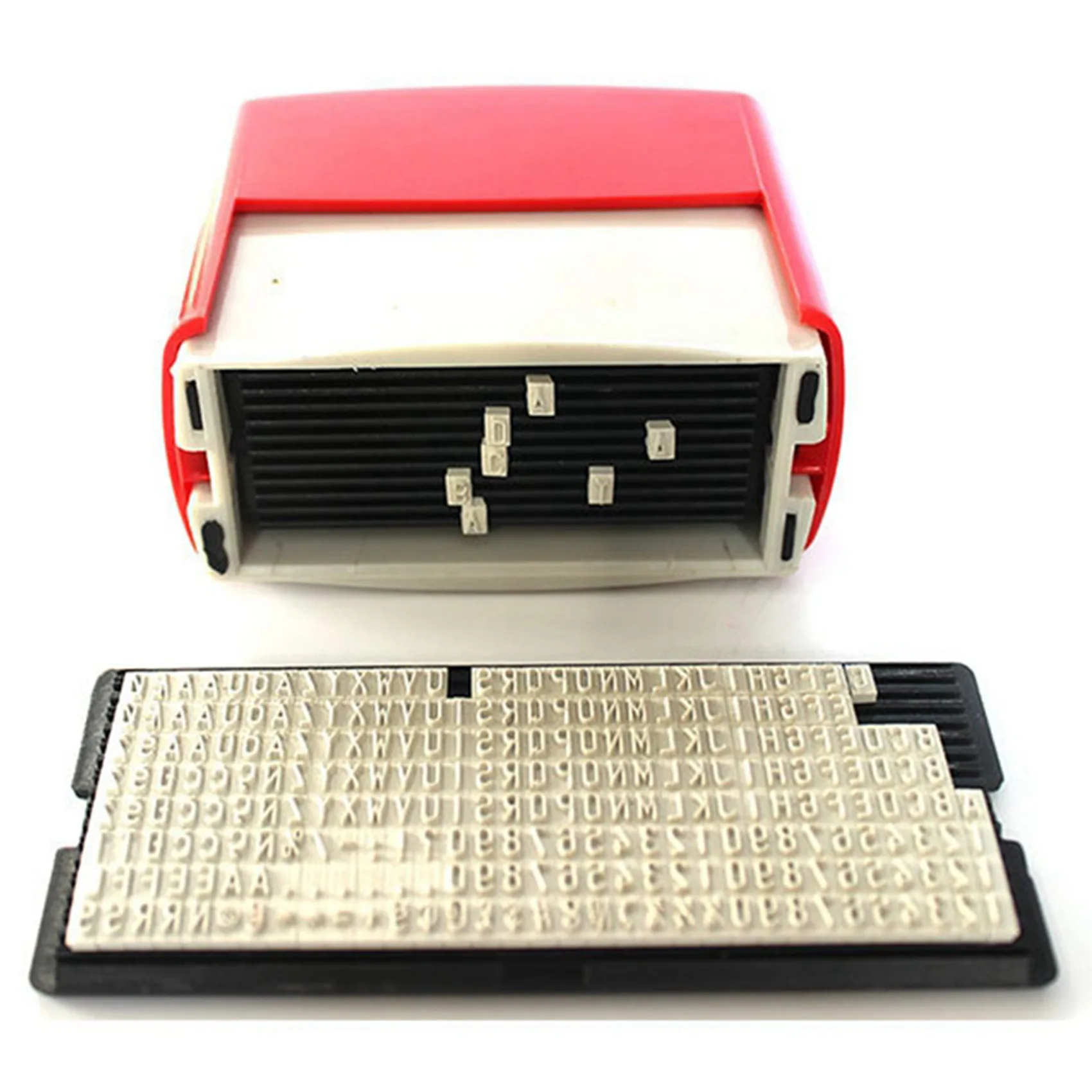 A36T-2X Self Inking Stamp Set Custom Personalised DIY Business Name Number Address Printing Rubber Stamp With Tweezers Kit