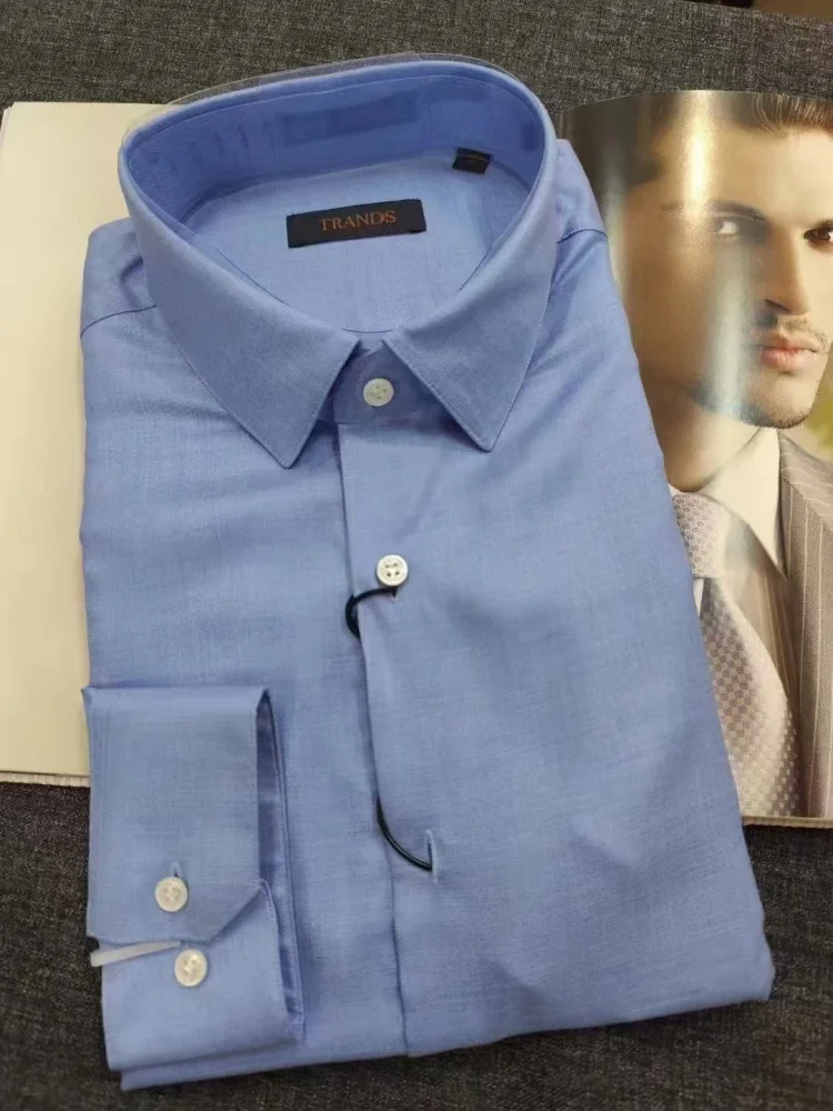 

Мужская рубашка с длинным рукавом TRA Brand из шелковой ткани, светло-голубая, формальная, приталенного кроя, для делового стиля, повседневная, на все сезоны