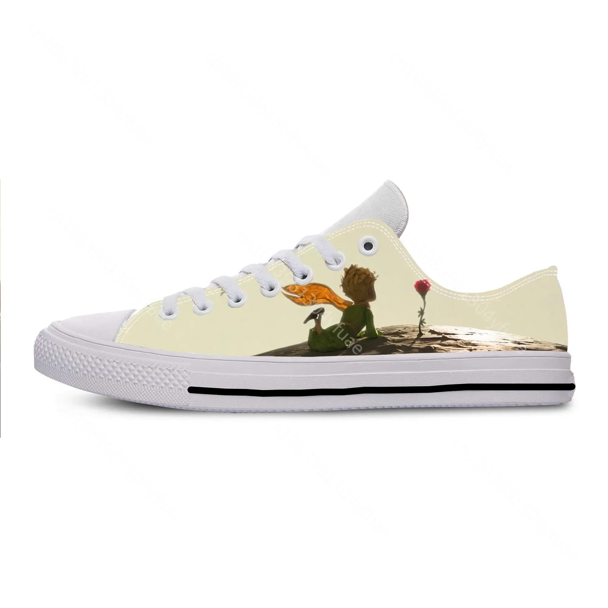 Little Prince Anime Cartoon Manga Comic Cool Funny Casual Cloth Shoes Low Top Comfortable Breathable 3D Print Men Women Sneakers