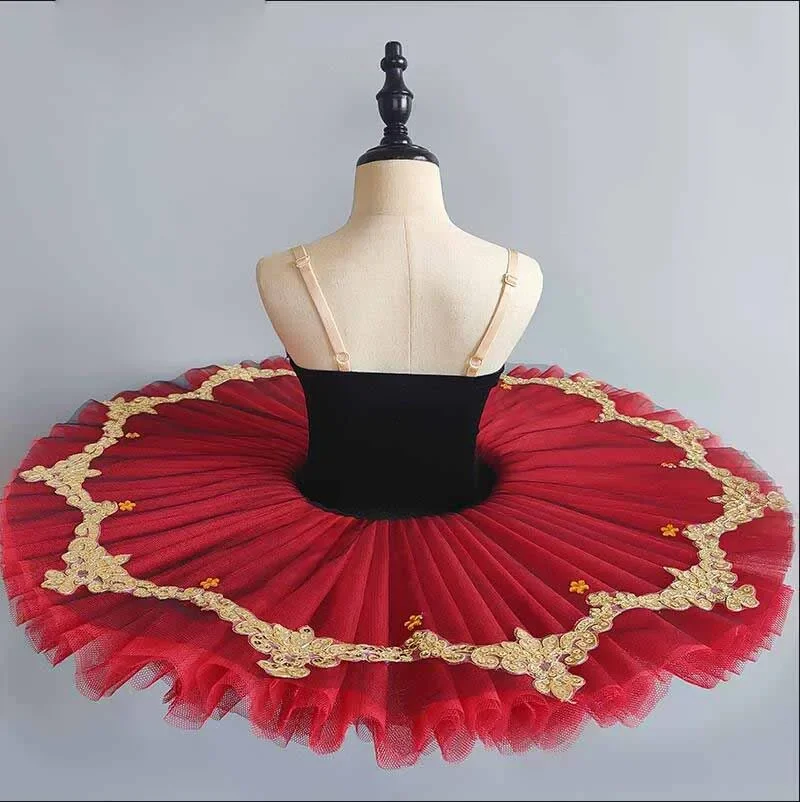 الأحمر المهنية الباليه توتو فطيرة طبق توتو راقصة الباليه حزب اللباس الكبار النساء أزياء رقص الباليه