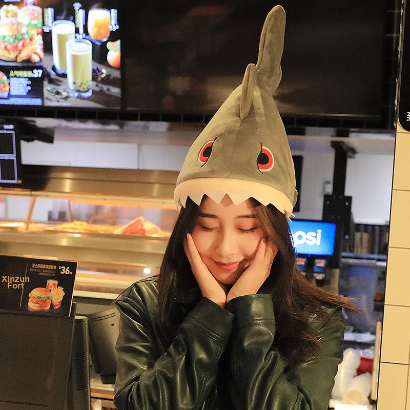Novelty Funny Protective Moving Singing Dancing Shark Hat and Chicken Leg Hat for Casual Party Entertainment