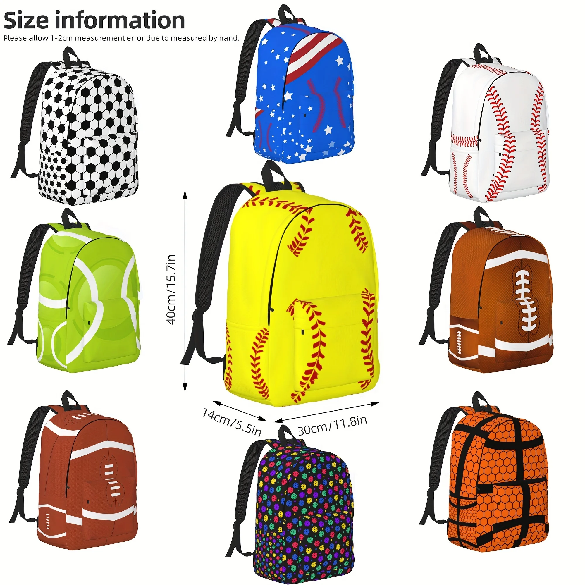 Mochila de béisbol Mochila de tenis Deportes de softbol para estudiantes Fútbol Voleibol Pickleball Bolsa escolar de fútbol