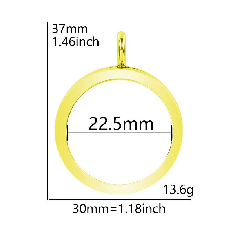1-5pcs Round Memory Locket Pendant for DIY Jewellery