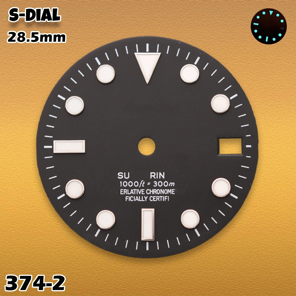 SEI S Logo 28.5mm SUB Gradient Dial NH35/NH36/4R/7S Movements Ice Blue Luminous BGW9 Watches for men Watch Modification - view 3