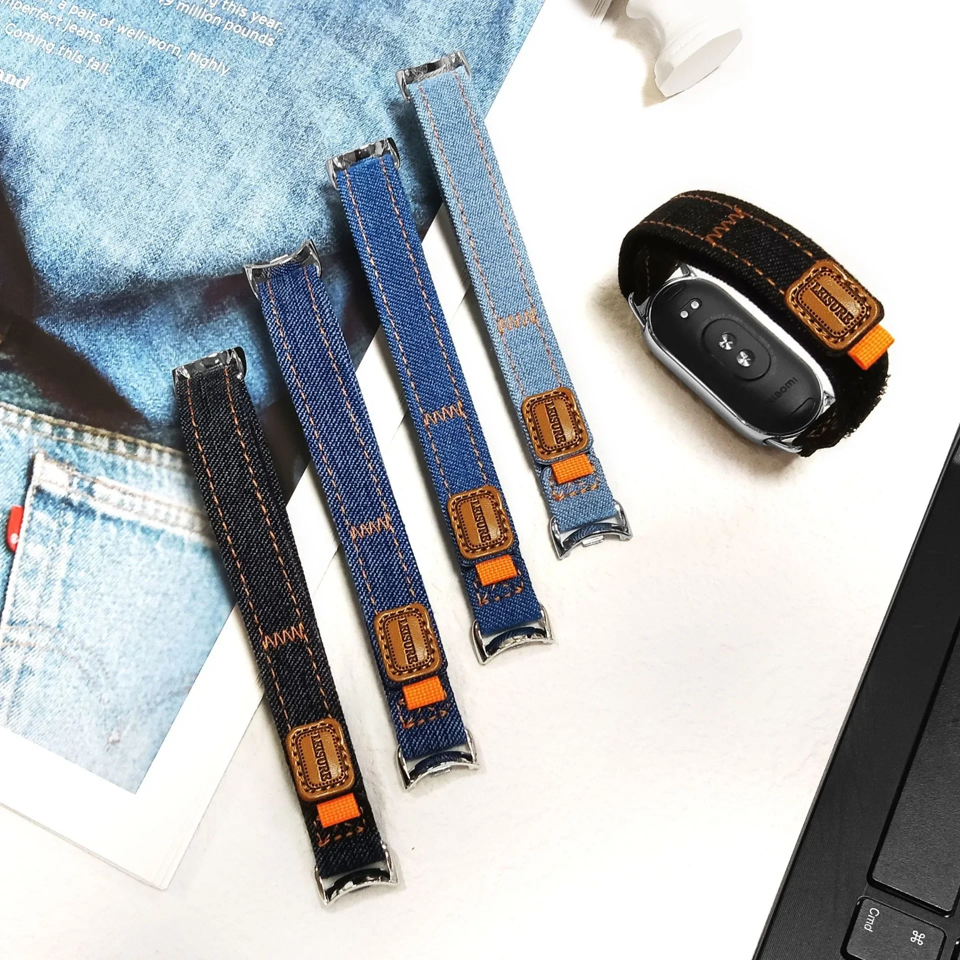 جديد لينة الدنيم حزام ل Xiaomi الفرقة 10/9/8 المرأة ساعة ذكية الرياضة مريحة معصمه سوار Mi الفرقة 10-9-8 استبدال الفرقة