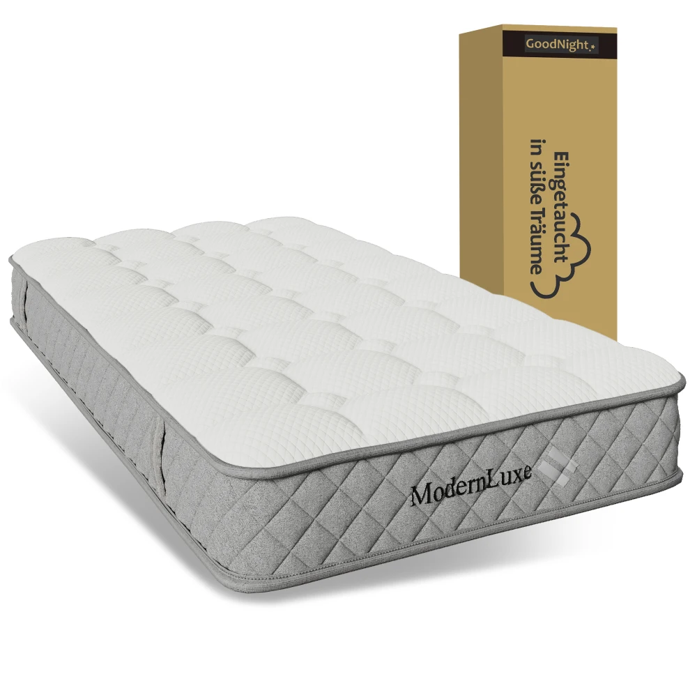 Orthopädische Kaltschaummatratze 90x200 cm, Matratze mit 7-Zonen-Taschenfederkern, Härtegrad H3 (mittelhart) – OEKO-TEX ®   Zertifiziert, 20 cm Höhe, 4 Griffe + Vakuumverpackt