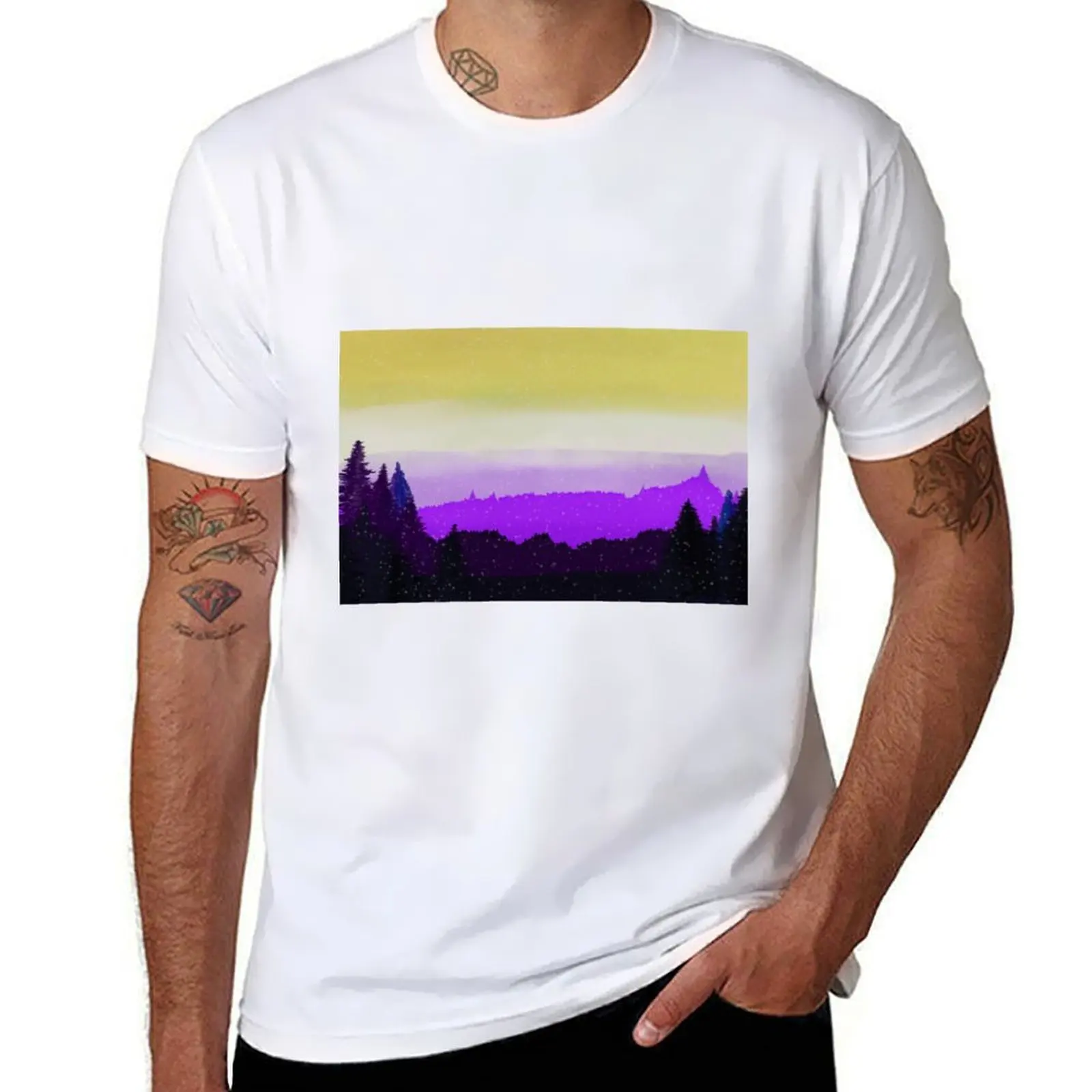 

Subtle Non-binary flag T-Shirt sports fans customs fashion shirts aesthetic clothes luxury clothes men