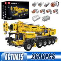 Mould King 17047 Technical Truck Building Block The APP Control Mobile Crane Model Enginerring Brick Toys Kids Christmas Gifts