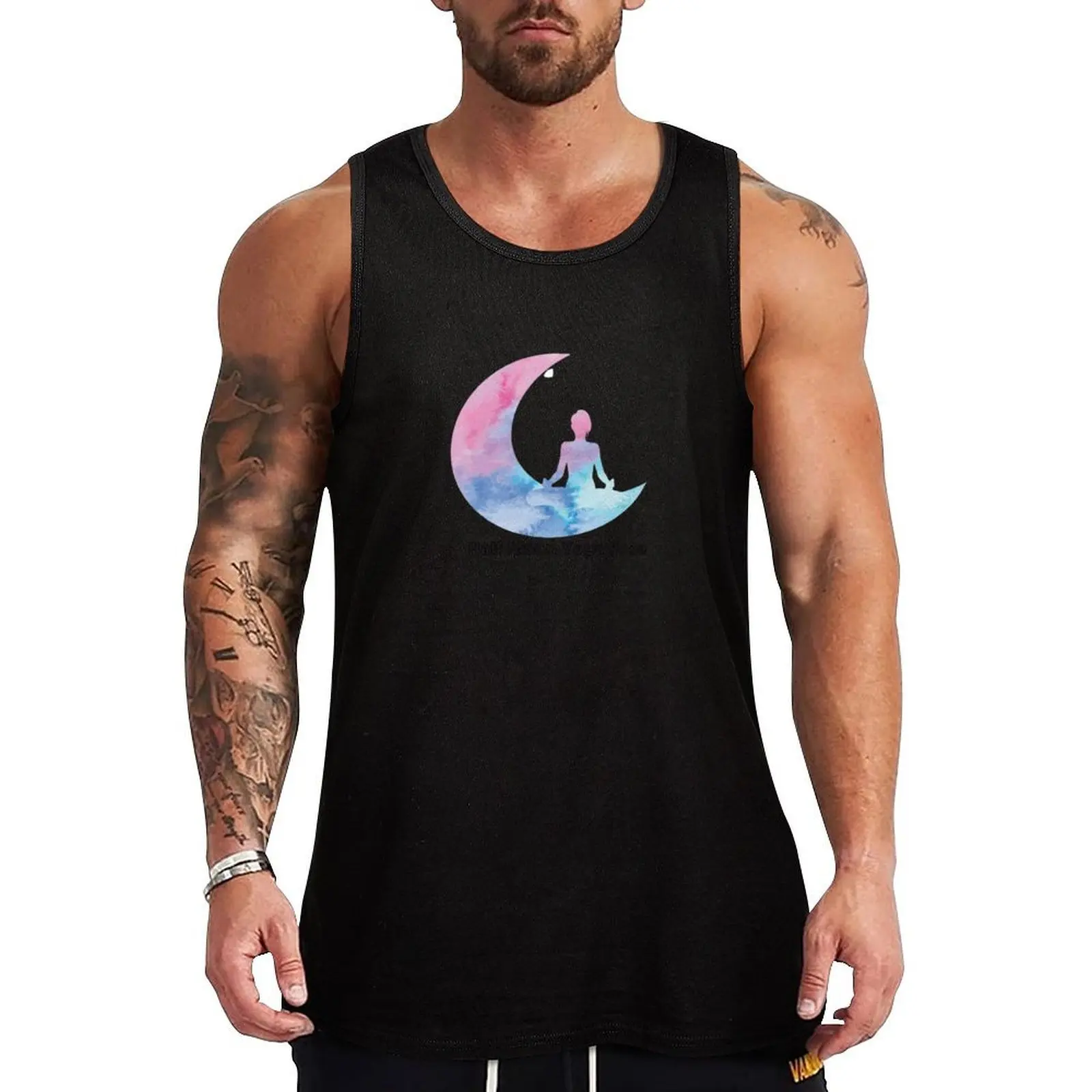 

Half Moon Yoga Pose Tank Top Solid Color Tank Top Regular Fit Comfort Undershirt