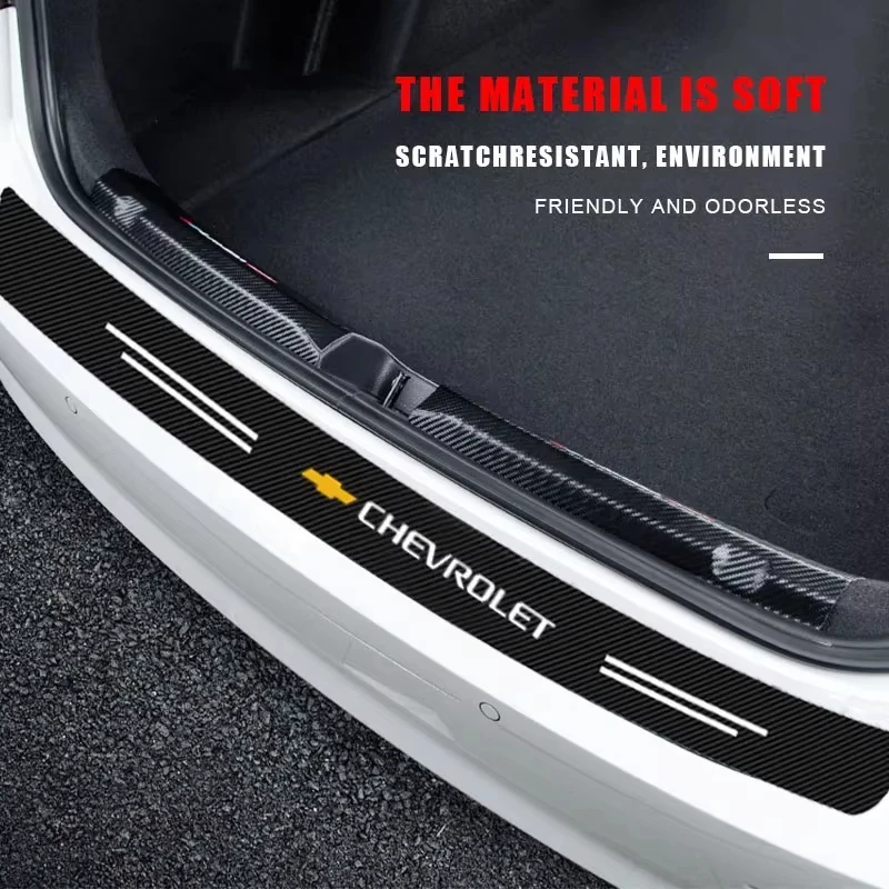 ألياف الكربون مانع صدمات خلفي للسيارة الجذع الحرس المحمية ملصق لشروليه كافالير أونيكس أفيو سيلفرادو تشيفي تاهو ماليبو كابتيفا #6