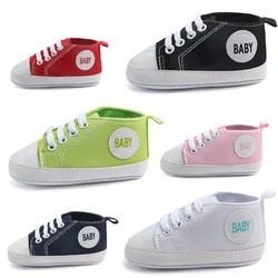 Baby Boys Girls Casual Canvas Lace Up Sneakers Shoes Newborn Baby Shoes Soft Sole First Walkers Toddler Shoes for 1 Year Old